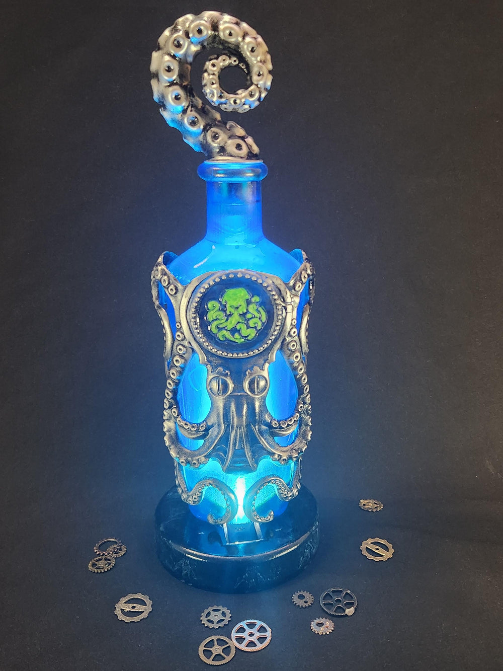 Undertow Vigor Bottle – Hand Painted Fantasy Gaming Decor, Steampunk Alchemy Prop, Large  Collectible