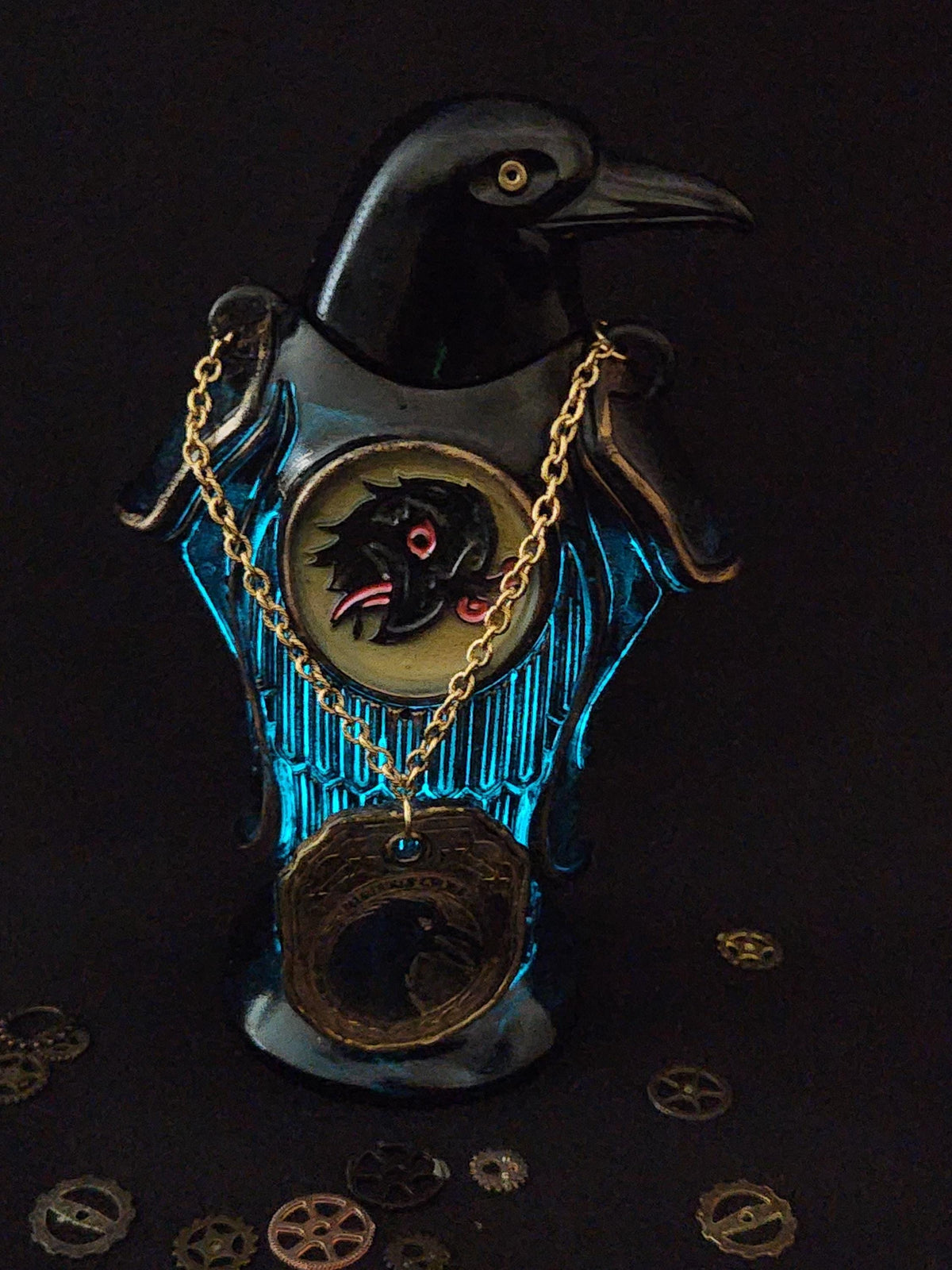 Murder of Crows Vigor Bottle – Fantasy Gaming Decor, Steampunk Alchemy Prop, RPG Shelf Collectible