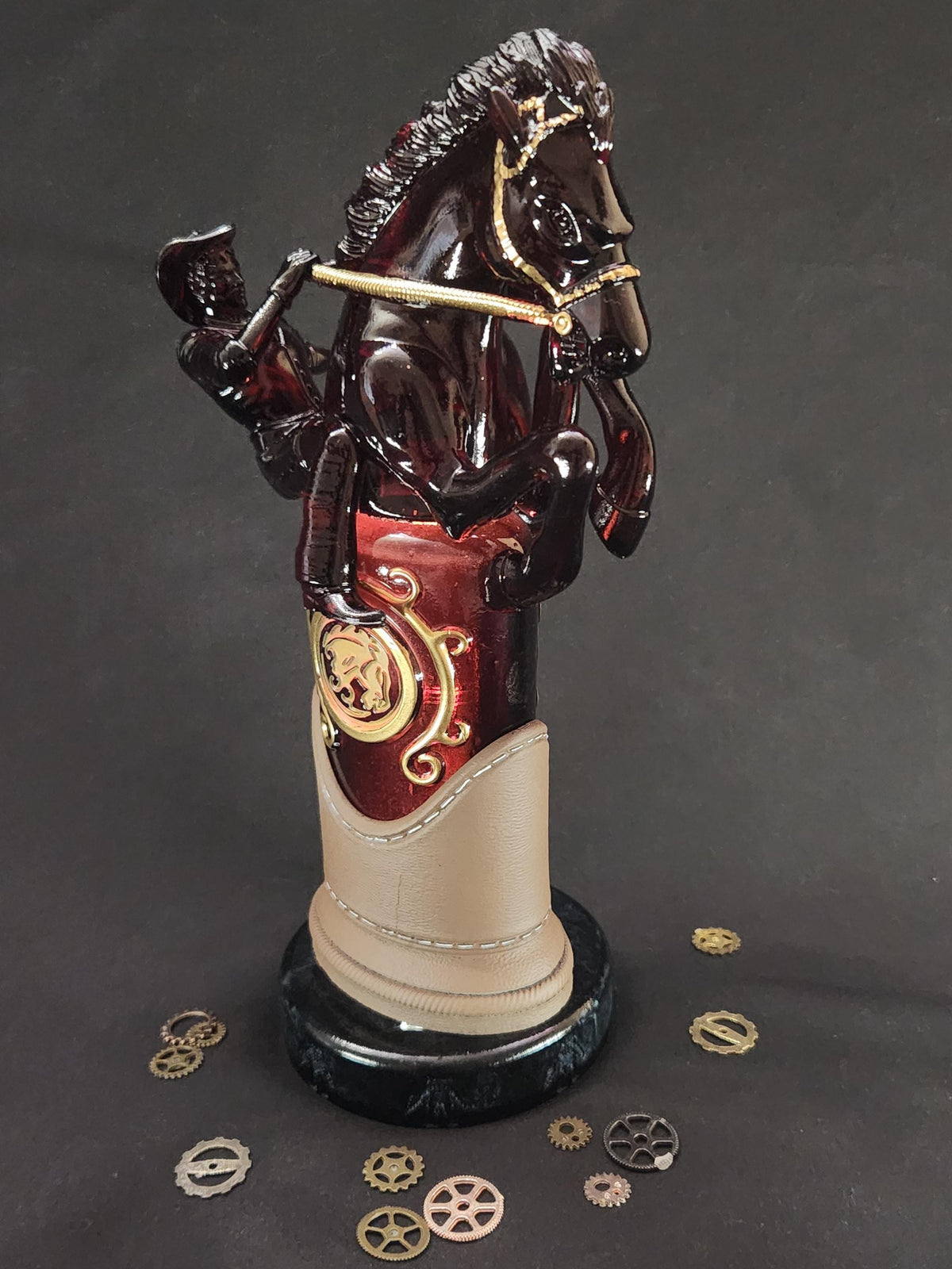 Bucking Bronco Vigor Bottle – Hand Painted Fantasy Gaming Decor, Steampunk Alchemy Prop, Large  Collectible