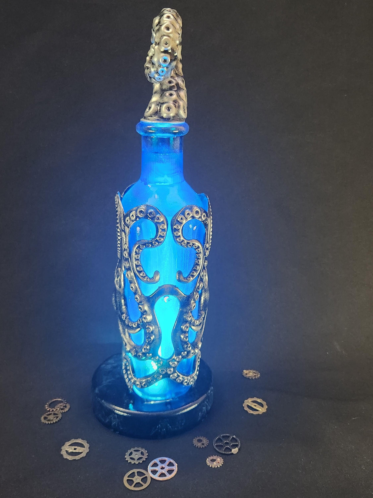 Undertow Vigor Bottle – Hand Painted Fantasy Gaming Decor, Steampunk Alchemy Prop, Large  Collectible