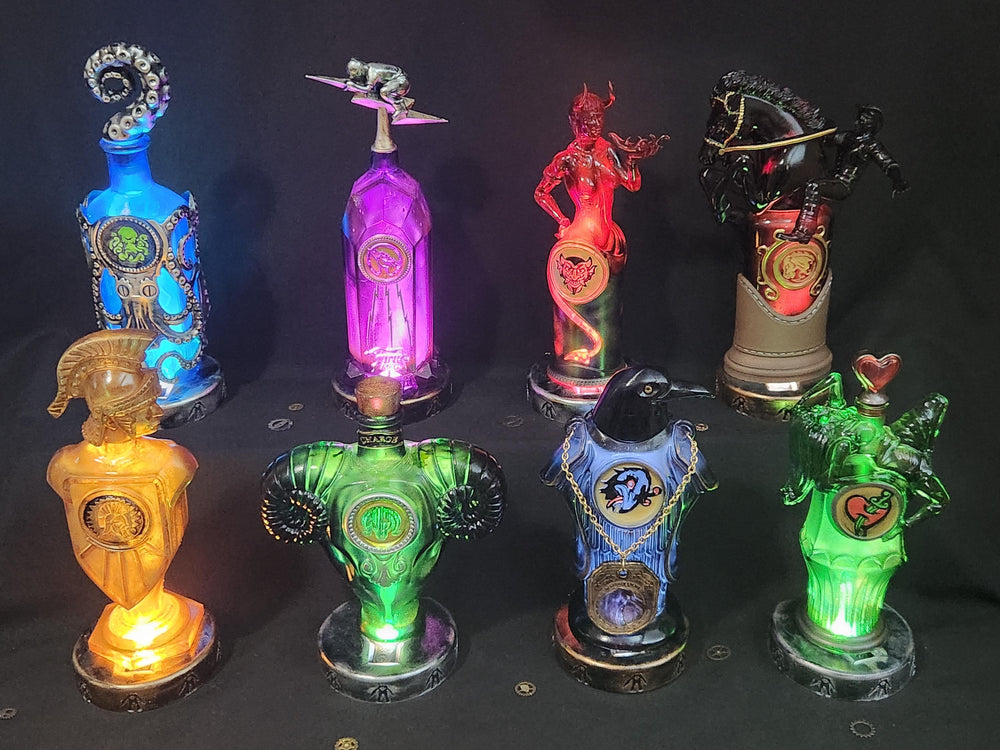 Hand-Painted Vigor Bottles: Gaming Decor, 9-Inch+ Full Size Collectibles