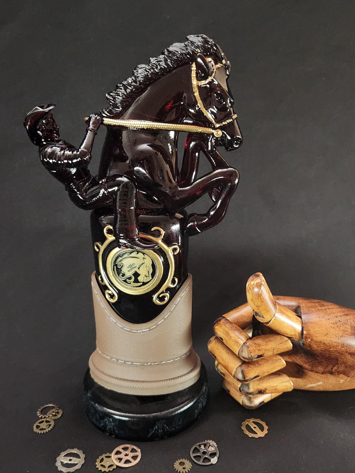 Bucking Bronco Vigor Bottle – Hand Painted Fantasy Gaming Decor, Steampunk Alchemy Prop, Large  Collectible