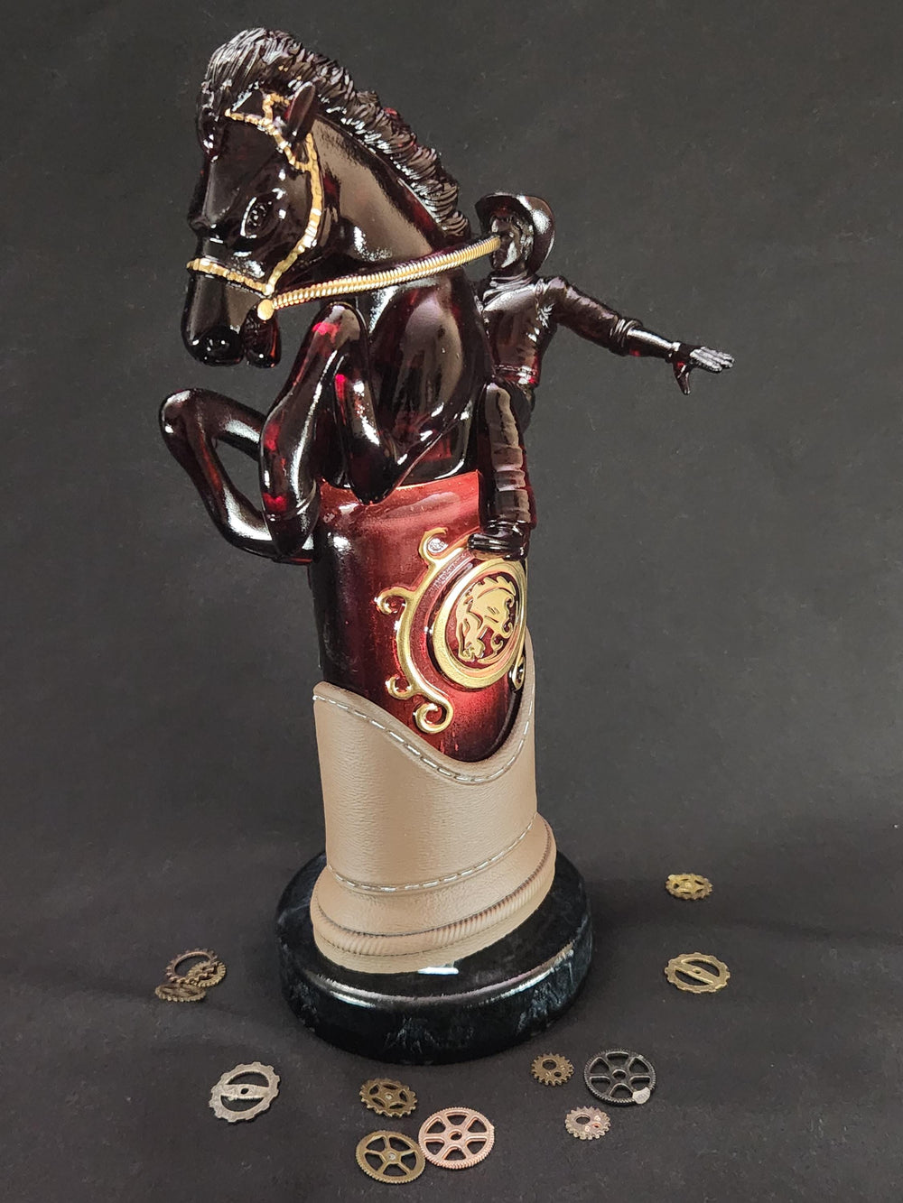 Bucking Bronco Vigor Bottle – Hand Painted Fantasy Gaming Decor, Steampunk Alchemy Prop, Large  Collectible