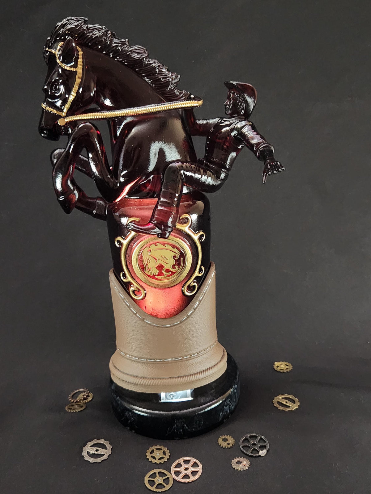 Bucking Bronco Vigor Bottle – Hand Painted Fantasy Gaming Decor, Steampunk Alchemy Prop, Large  Collectible