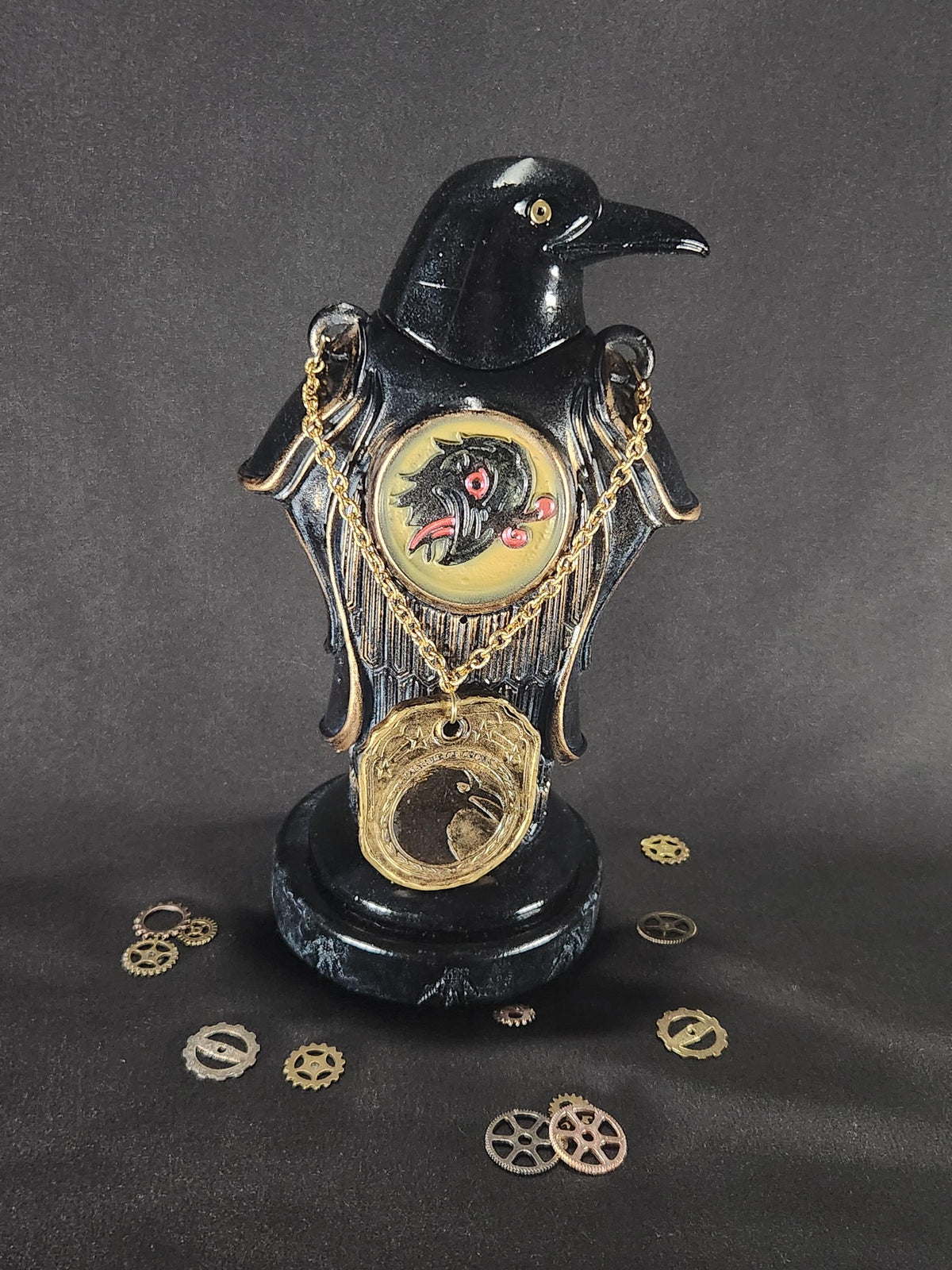 Murder of Crows Vigor Bottle – Fantasy Gaming Decor, Steampunk Alchemy Prop, RPG Shelf Collectible