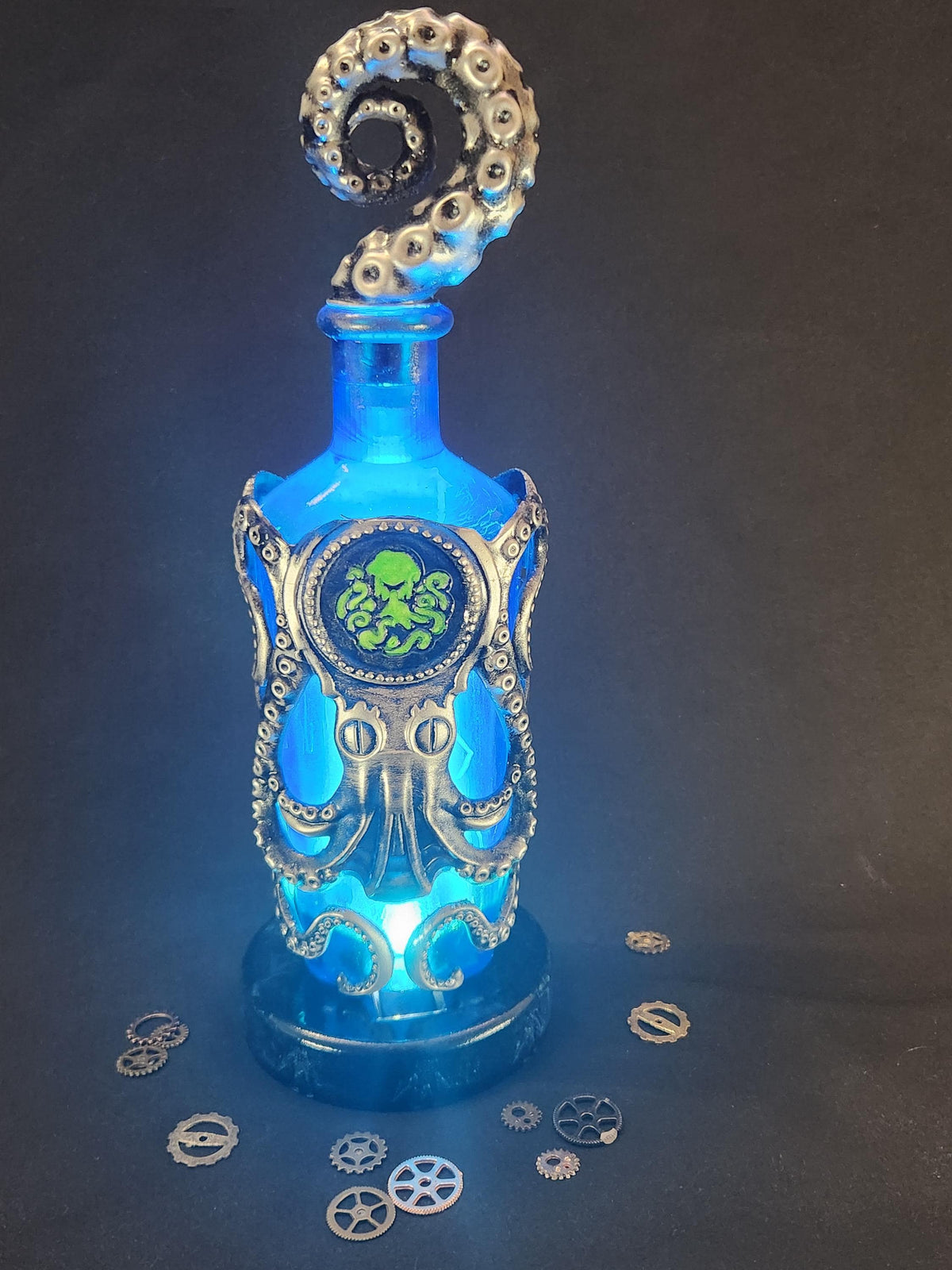 Undertow Vigor Bottle – Hand Painted Fantasy Gaming Decor, Steampunk Alchemy Prop, Large  Collectible