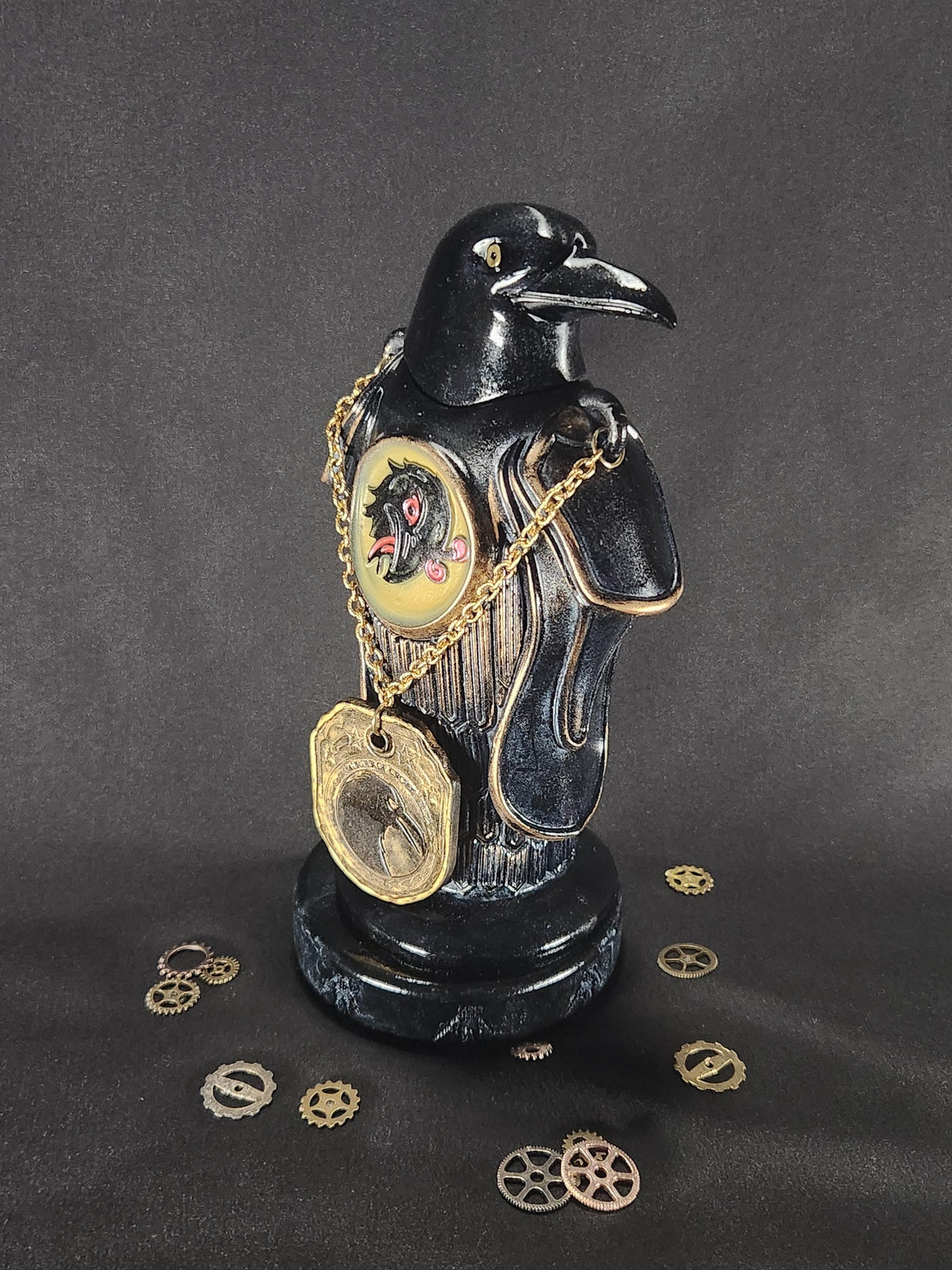 Murder of Crows Vigor Bottle – Fantasy Gaming Decor, Steampunk Alchemy Prop, RPG Shelf Collectible