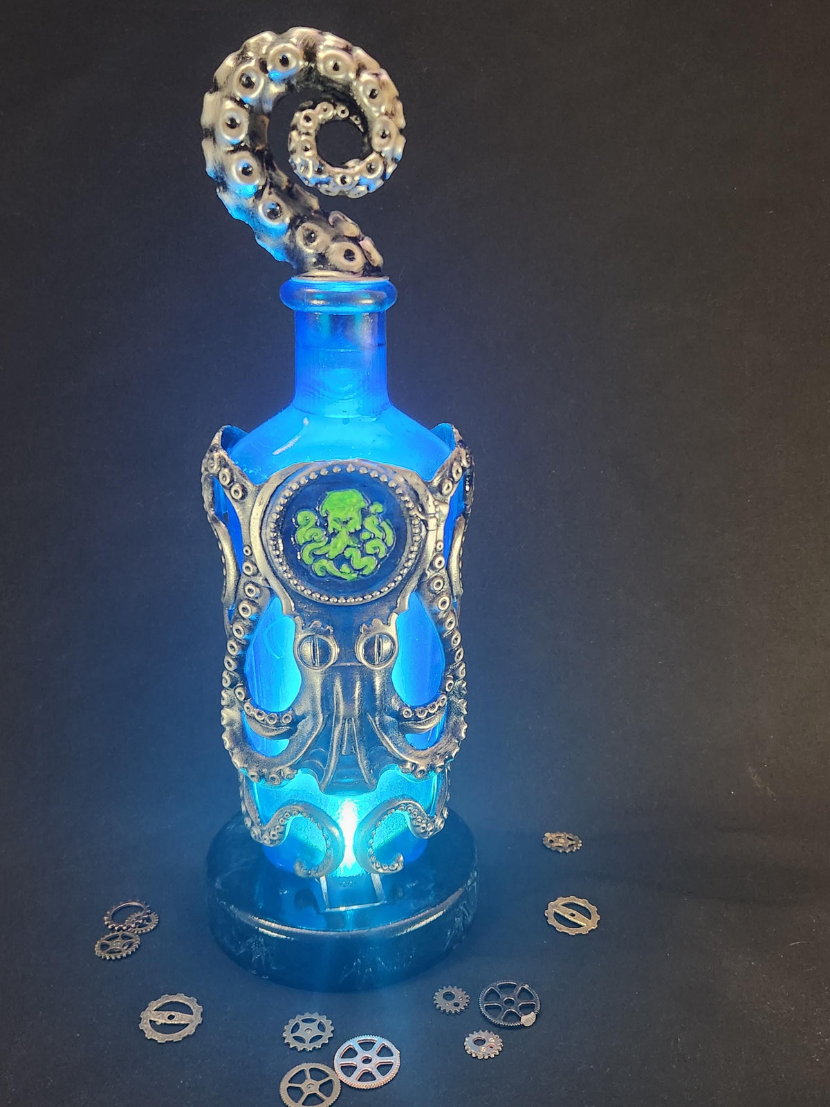 Undertow Vigor Bottle – Hand Painted Fantasy Gaming Decor, Steampunk Alchemy Prop, Large  Collectible