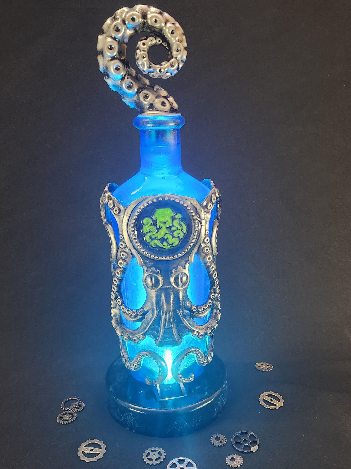 Undertow Vigor Bottle – Hand Painted Fantasy Gaming Decor, Steampunk Alchemy Prop, Large  Collectible
